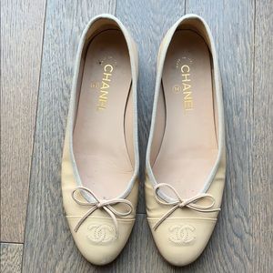 Nude Patent Chanel Flats